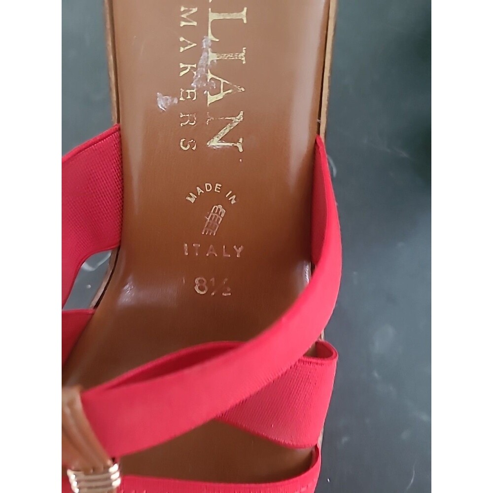 Italian Shoemakers Clover Mid Wedge Slip On Sandal Choose Sz 8.5 Color Red - Picture 6 of 6